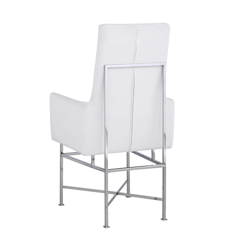 Fauteuil rembourré crème, hauteur de salle à manger, lot de 2