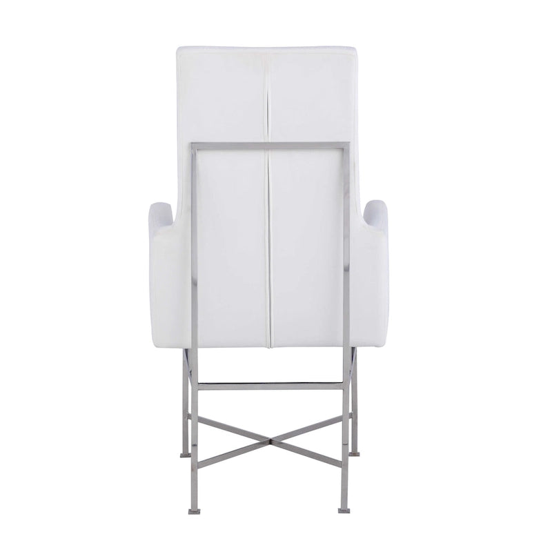 Fauteuil rembourré crème, hauteur de salle à manger, lot de 2