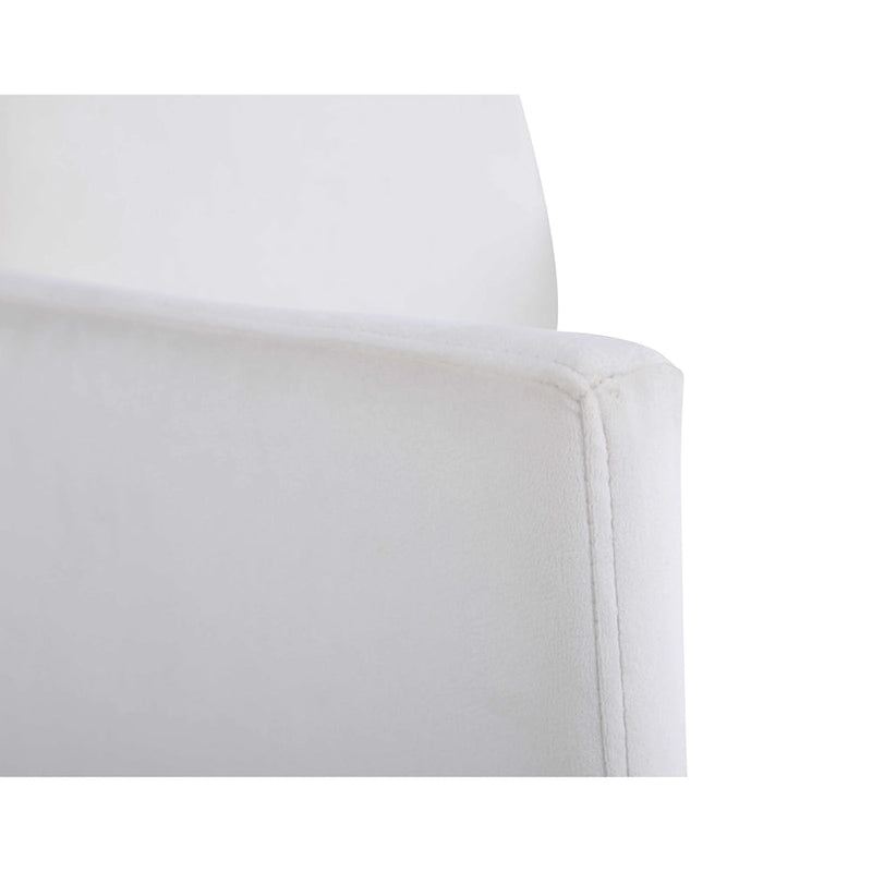 Fauteuil rembourré crème, hauteur de salle à manger, lot de 2