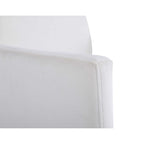 Fauteuil rembourré crème, hauteur de salle à manger, lot de 2