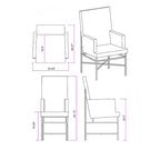 Fauteuil rembourré crème, hauteur de salle à manger, lot de 2