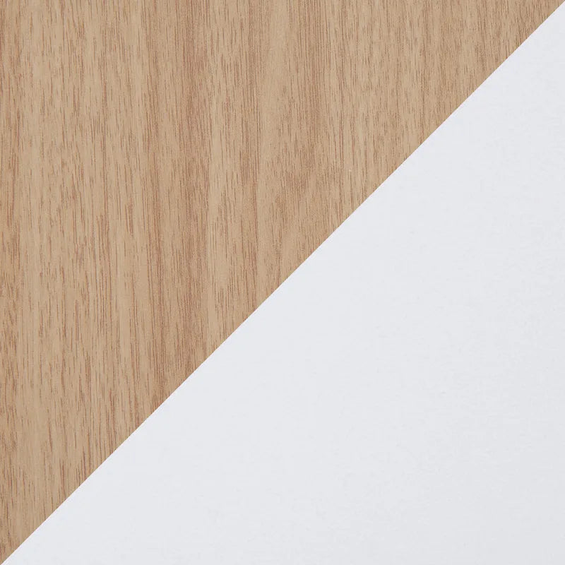 Table basse avec tiroirs en bois naturel et blanc — 2 personnes