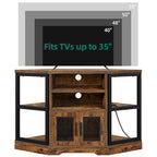 Meuble TV de ferme marron avec rangement – Convient aux téléviseurs jusqu'à 55", montage par 1 à 2 personnes