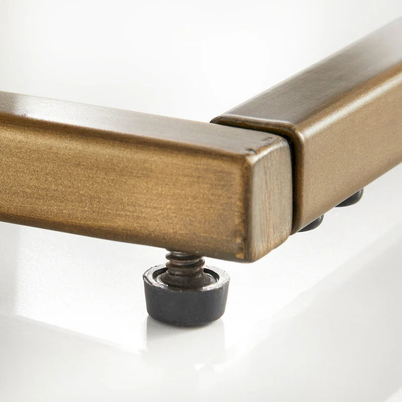 Table d'appoint en métal doré en forme de C avec étagères en verre trempé, 1 personne