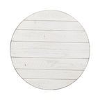 Table d'appoint ronde blanche vieillie avec pieds évasés – Dessus en bois/placage, 1 place