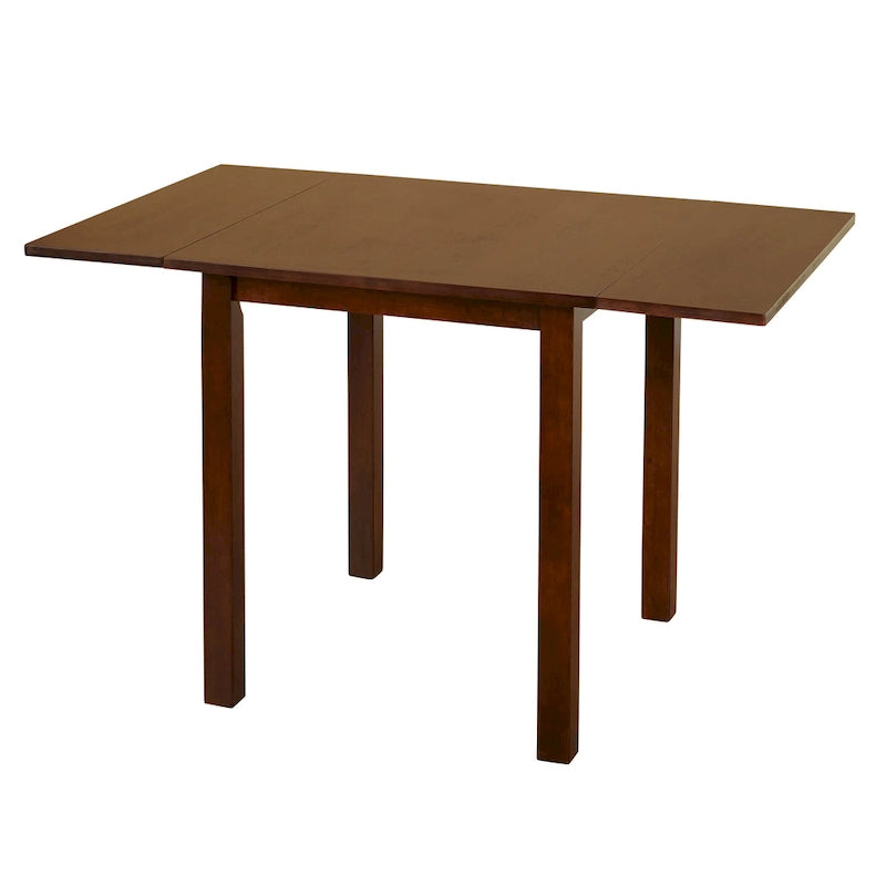 Table à manger à abattants marron pour 6 personnes, en hévéa