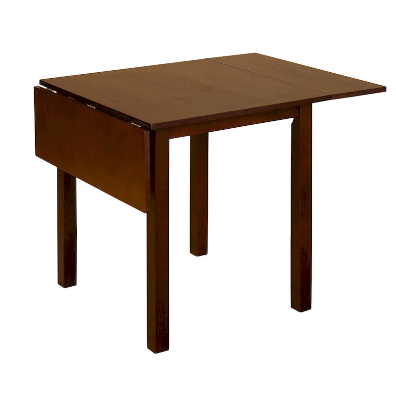 Table à manger à abattants marron pour 6 personnes, en hévéa