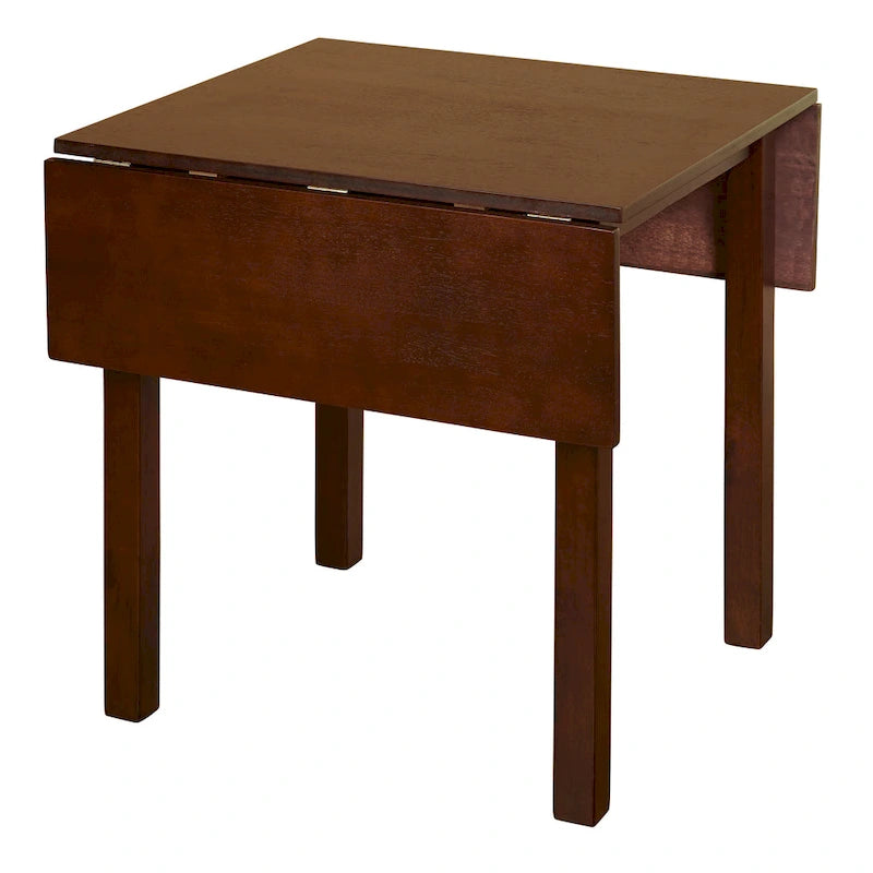 Table à manger à abattants marron pour 6 personnes, en hévéa