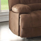 Causeuse inclinable double avec console – 2 places, marron/gris