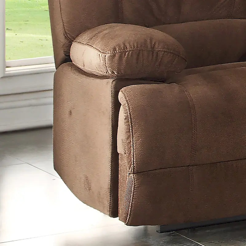 Causeuse inclinable double avec console – 2 places, marron/gris
