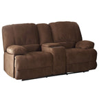 Causeuse inclinable double avec console – 2 places, marron/gris