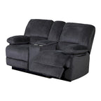 Causeuse inclinable double avec console – 2 places, marron/gris