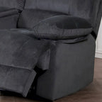 Causeuse inclinable double avec console – 2 places, marron/gris