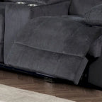 Causeuse inclinable double avec console – 2 places, marron/gris