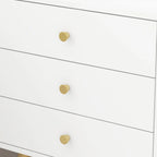 Table de chevet blanche à 3 tiroirs avec pieds en métal – 1 ou 2 pièces