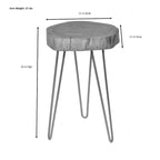 Table d'appoint à bord vivant – Plateau naturel, pieds épingles noirs/dorés