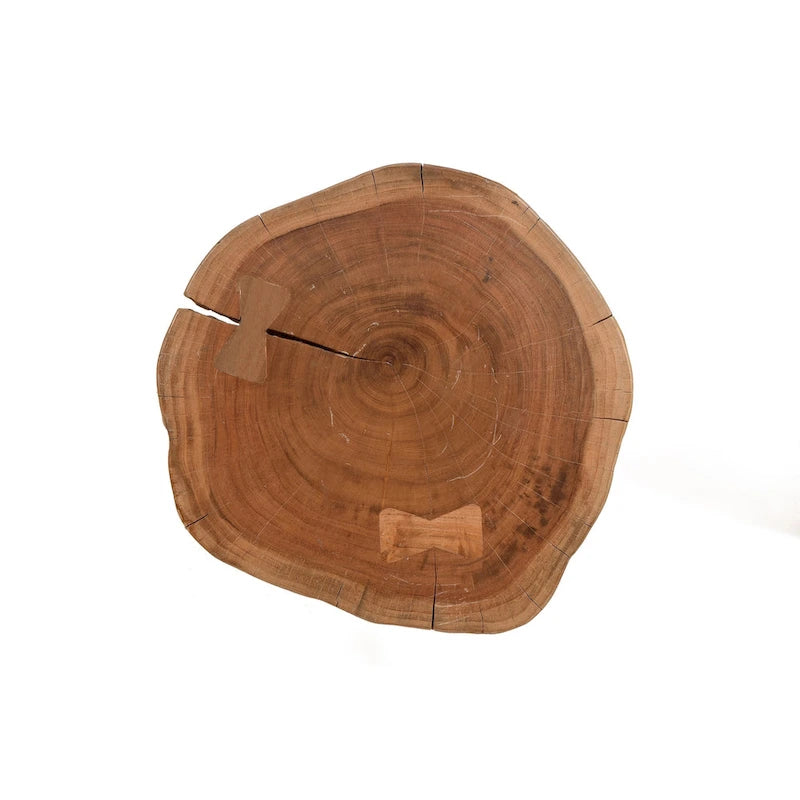 Table d'appoint à bord vivant – Plateau naturel, pieds épingles noirs/dorés