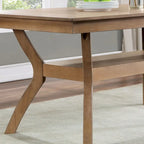 Table de salle à manger en bois de 64 po avec étagère — Beige / Cerisier foncé / Naturel, 6 places