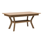 Table de salle à manger en bois de 64 po avec étagère — Beige / Cerisier foncé / Naturel, 6 places