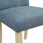 Chaise de salle à manger capitonnée, Toile de jute / Indigo / Anthracite, Lot de 2
