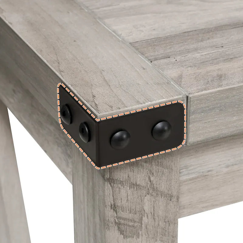 Console en A avec étagère, gris/noir/marron — 2 niveaux, pour 1 personne
