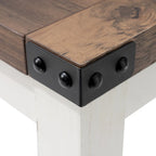 Console en A avec étagère, gris/noir/marron — 2 niveaux, pour 1 personne
