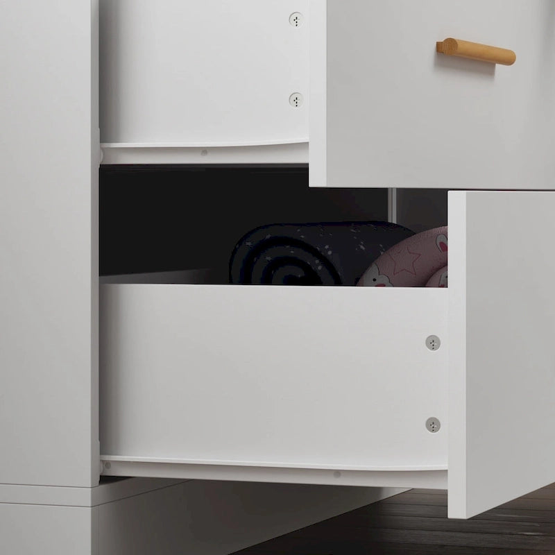 Armoire 4 portes blanche, assemblage par 2 personnes, rangement de chambre à coucher