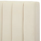 Lit plate-forme queen size capitonné à canaux bordeaux/crème/gris/rose pour 2 personnes
