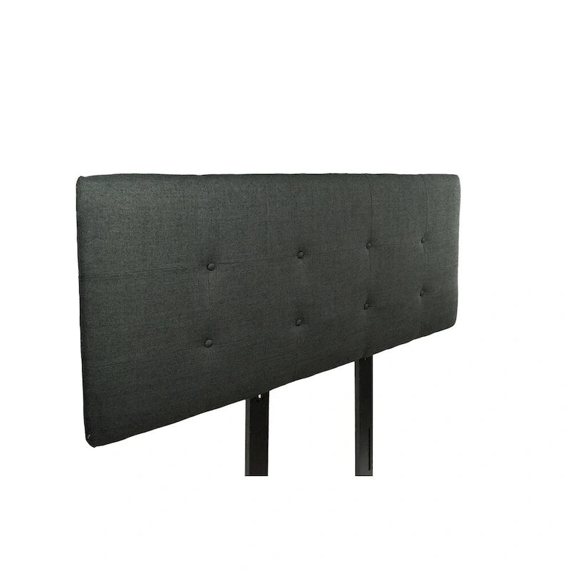 Tête de lit capitonnée en tissu anthracite — Lit simple / Double / Queen / King / King de Californie