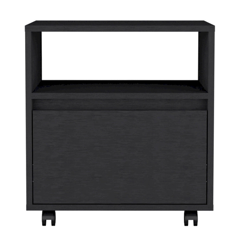 Ensemble de chambre 2 pièces : Table de chevet et commode - Noir/Blanc