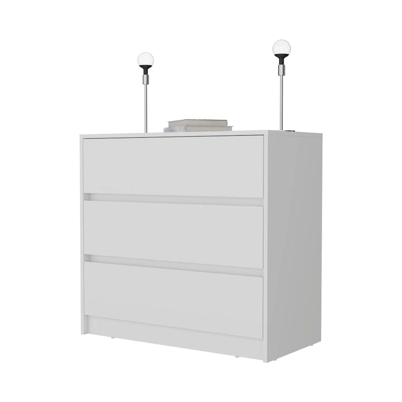 Ensemble de chambre 2 pièces : Table de chevet et commode - Noir/Blanc