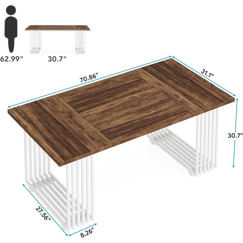 Bureau d'angle moderne noir / blanc / marron
