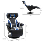 Chaise de jeu vidéo Vinsetto Racing avec dossier inclinable et repose-pieds, appuie-tête et porte-gobelet