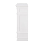 Cheminée électrique blanche avec manteau en faux marbre, foyer 2 styles, convient pour 1 à 2 pièces