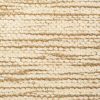 Banc de salle à manger capitonné en tissu crème avec pieds en bois de manguier, 2 places