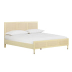 Lit plateforme Buttermilk / Cannes et laiton noir et marron – Grand lit / Très grand lit, 2 places