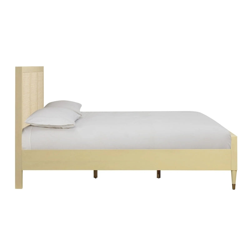 Lit plateforme Buttermilk / Cannes et laiton noir et marron – Grand lit / Très grand lit, 2 places