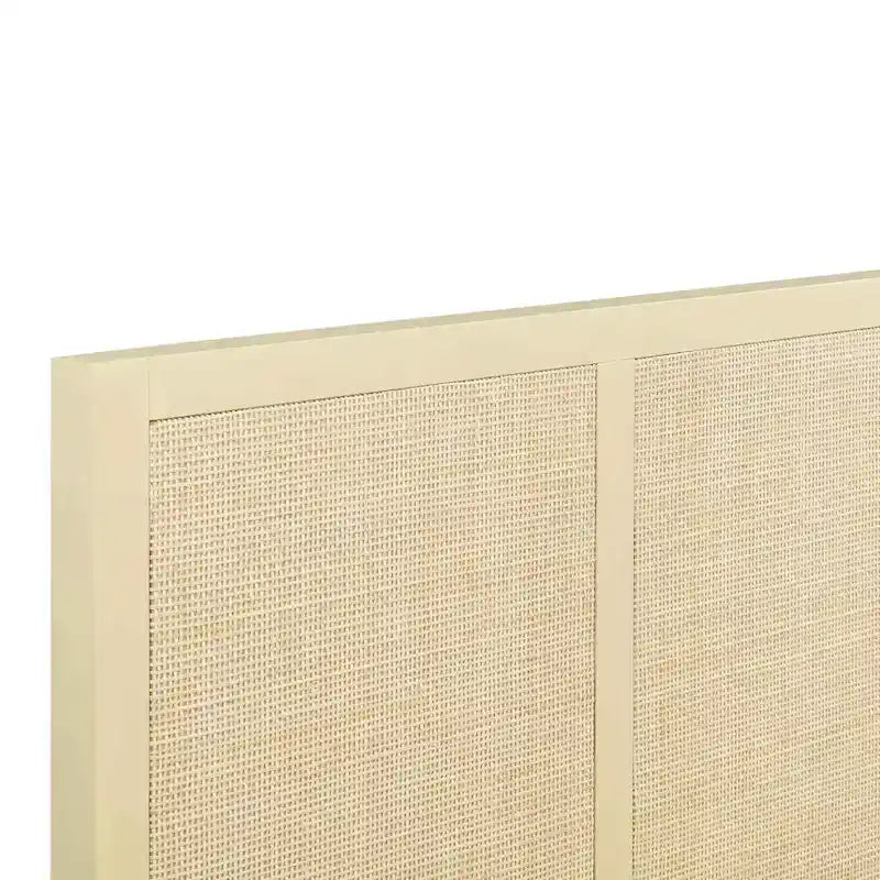 Lit plateforme Buttermilk / Cannes et laiton noir et marron – Grand lit / Très grand lit, 2 places