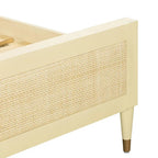 Lit plateforme Buttermilk / Cannes et laiton noir et marron – Grand lit / Très grand lit, 2 places