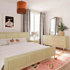 Lit plateforme Buttermilk / Cannes et laiton noir et marron – Grand lit / Très grand lit, 2 places