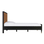 Lit plateforme Buttermilk / Cannes et laiton noir et marron – Grand lit / Très grand lit, 2 places