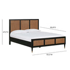 Lit plateforme Buttermilk / Cannes et laiton noir et marron – Grand lit / Très grand lit, 2 places
