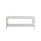 Table basse en bois de style ferme, blanc antique