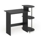 Bureau d'ordinateur compact en bois avec étagères – Expresso / Noir / Cerisier clair / Chêne français gris / Noyer foncé / Noyer Columbia / Americano