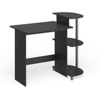 Bureau d'ordinateur compact en bois avec étagères – Expresso / Noir / Cerisier clair / Chêne français gris / Noyer foncé / Noyer Columbia / Americano