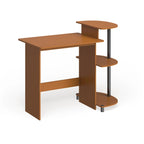 Bureau d'ordinateur compact en bois avec étagères – Expresso / Noir / Cerisier clair / Chêne français gris / Noyer foncé / Noyer Columbia / Americano