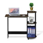 Bureau d'ordinateur compact en bois avec étagères – Expresso / Noir / Cerisier clair / Chêne français gris / Noyer foncé / Noyer Columbia / Americano