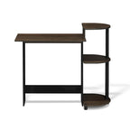 Bureau d'ordinateur compact en bois avec étagères – Expresso / Noir / Cerisier clair / Chêne français gris / Noyer foncé / Noyer Columbia / Americano