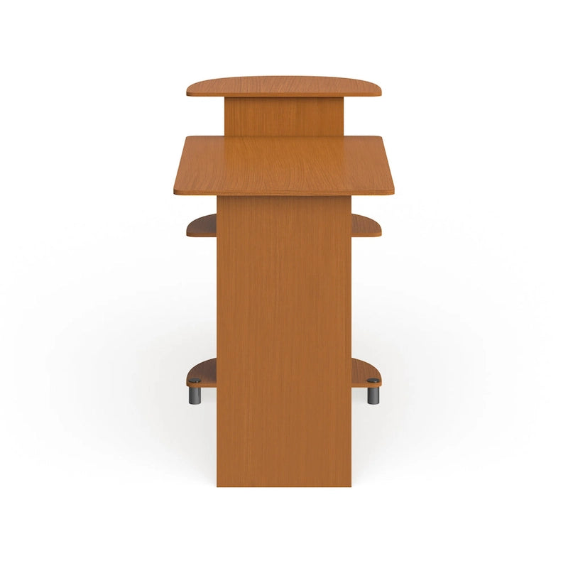 Bureau d'ordinateur compact en bois avec étagères – Expresso / Noir / Cerisier clair / Chêne français gris / Noyer foncé / Noyer Columbia / Americano