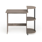 Bureau d'ordinateur compact en bois avec étagères – Expresso / Noir / Cerisier clair / Chêne français gris / Noyer foncé / Noyer Columbia / Americano